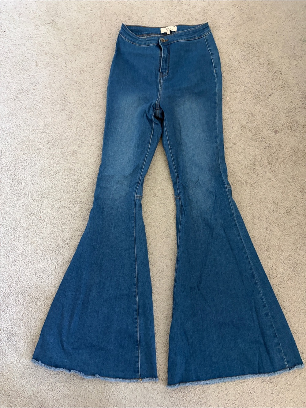 Chelsea & Violet Dark Blue High-Waist Flare Jeans